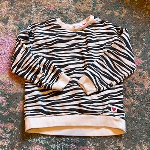 H&M zebra striped sweatshirt size 4-6
